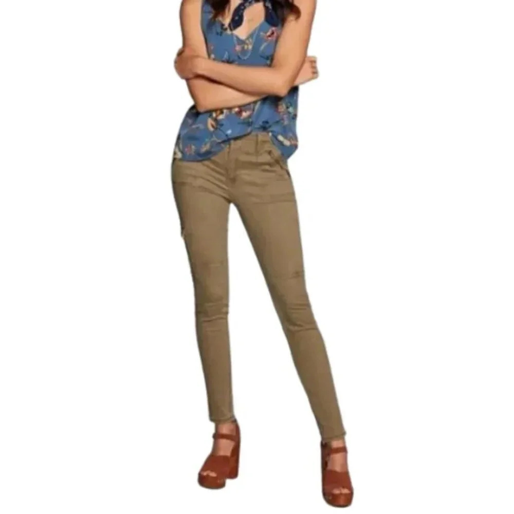 Abercrombie & Fitch Womens 0 Super Skinny Mid Rise Cargo Khakis
